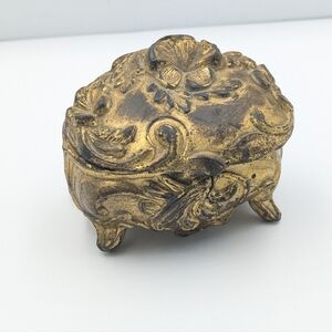 Antique Art Nouveau gilt Jewelry Casket Trinket box *flawed*